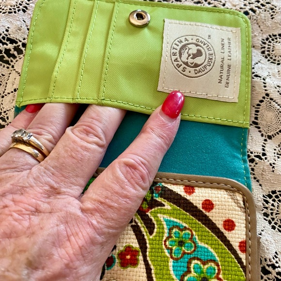 🔥Spartina Phone Wallet Linen & Leather Wristlet🔥 - Picture 8 of 12